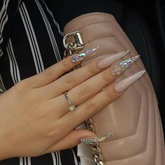 Long Stiletto Nails, Stiletto Nails Designs, Bling Acrylic Nails, Instagram Nails, Glam Nails, Luxury Nails