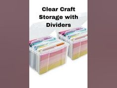 two clear craft storage with dividers are shown in this ad for the company's website