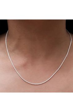 BEST SILVER Sterling Silver Rope Chain 20" | Nordstromrack Silver Rope Chain, Bridal Bands, Silver Sterling, Rope Chain, Sterling Silver Chains, Silver Chain, Birthday Ideas, Silver Necklace, Chain Necklace