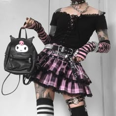 Egirl Fashion, Pastel Goth Fashion, Alt Outfits, Aesthetic Grunge Outfit, Fashion Cartoon, Gothic Outfits