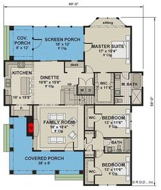 the floor plan for this house is very large and has two master suites on each side