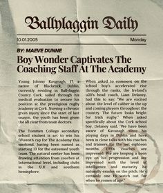 a newspaper clipping with the caption boy wonder captives the coaching staff at the academy