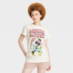 The Women's Disney Minnie Mouse Retro Short Sleeve Graphic T-Shirt - White makes a great addition to your casual wardrobe. It features a cute graphic print of Minnie Mouse, that’s sure to bring a smile on your face. Perfect for casual outings, everyday wear, or music-related events, this Women's Disney Minnie Mouse Retro Short Sleeve Graphic T-Shirt - White is a great pick. Cute Disney Outfits For Women, Disney Clothing For Women, Minnie Mouse Shirt, Mickey Mouse Shorts, Minnie Mouse Shirts, Girl Trends, Cute Graphic Tees, Retro Shorts, Clothes Shopping