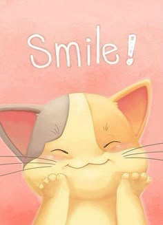 a card with an image of a cat saying smile it's friday