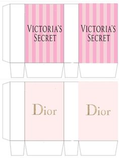 the victoria's secret dior packaging is pink and white with gold foiling