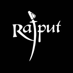 the rapput logo on a black background with white writing and a knife in it