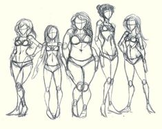 Body Type Drawing, Body Sketches, Body Drawing, How To Draw Hair, Drawing Poses