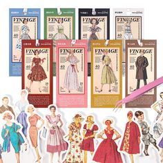 an assortment of vintage sewing patterns and instructions