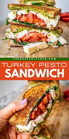 Try this easy family dinner featuring turkey sandwich! With pops of flavor and freshness, this grilled turkey pesto sandwich is on a whole new level of deliciousness. Enjoy it as an easy lunch idea, too! Turkey Breast Sandwich Recipes, Turkey Cream Cheese Sandwich, Best Turkey Sandwich, Pesto Sandwich Ideas, Turkey Sandwich Ideas, Turkey Pesto Sandwich Recipes, Turkey Sandwich, Turkey Sandwich Recipes, Turkey Pesto Panini Sandwiches