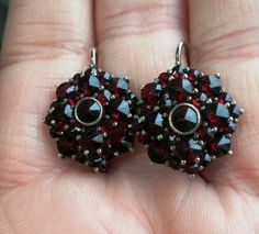 Antique Silver 900 Women's Jewelry Earrings Bohemian Garnet Pirop Gift 6.5 gr | eBay Antique Earrings Vintage, Bohemian Garnet Jewelry, Victorian Garnet Jewelry Gift, Luxury Vintage Garnet Jewelry, Ornate Filigree Garnet Jewelry, Antique Garnet Earrings, Pyrope Garnet, Garnet Jewelry, Antique Earrings