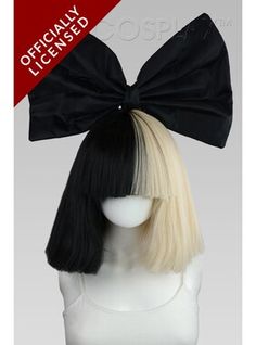 THE EpicCosplay Official Sia Wig! INCLUDES THE ICONIC BLACK BOW-TIE! This official wig is designed by Sia and is the same version she would wear on the stage with the over-the-top bow to match! Now you don’t have to put up with all those cheaply-made cosplay wigs anymore, since we are here to offer you the true Sia experience! Our 2-color party wig is made from premium materials, so you can rest assured that it can endure the abuse of a party! Detachable Ponytail, Sia Wig, Sia Costume, Ponytail Wrap, Style Chart, Party Wig, Ponytail Wig, Cheap Wigs, Short Bangs