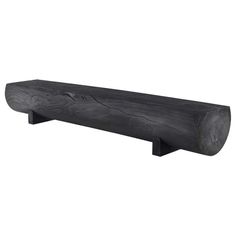 a black wooden shelf on a white background