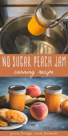 no sugar peach jam canning recipe