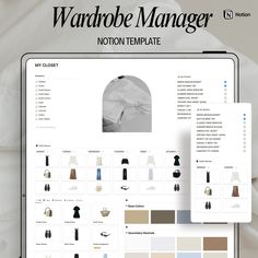 the website for wardrobe manager is open and ready to be used as an appliance