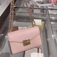 100% Authentic And Price Is Firm 9"X6"X2.5" The Tag Says Medium, The Actual Size Is Between Small And Medium. New With Original Packaging Flexible Chain Strap, The Length Is About 20" 1 Inner Pocket, 1 Zip Compartment Pink Cross Body Purse, Mk Pink Bag, Micheal Kors Crossbag Pink, Michael Kors Pink Bag, Md Logo, Pink Michael Kors Purse, Prom Bags, Mk Bags Michael Kors, Expensive Bag