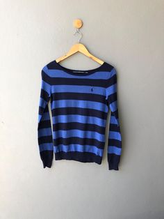 Size: Women's S Bust: 41.9cm / 16.5 in Length: 59.7cm / 23.5 in Shoulders: 38.1cm / 15 in Sleeve Length: 62.2cm / 24.5 in Condition: Gently Used Color: Blue Stripe ➖SHIPPING➖ SINGAPORE POST WORLDWIDE THANK YOU FOR WATCHING MY ITEM. HAVE A NICE DAY! T-shirt Polos, Blue Stripes, Womens Clothing Tops, Halloween Shopping, Polo Ralph, Polo Ralph Lauren, Bathing Beauties, Ralph Lauren, Tops & Tees