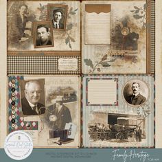 an old fashioned photo album with many pictures