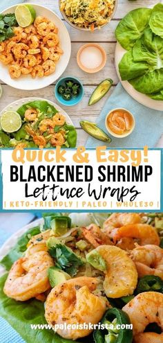 the recipe for blackened shrimp lettuce wraps is shown