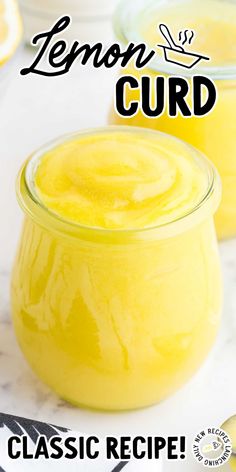 lemon curd recipe in a glass jar