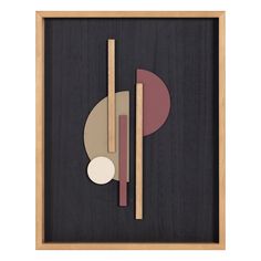 an abstract art piece in a wooden frame