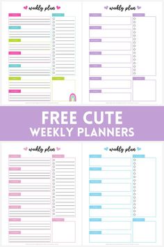 the free printable weekly planner is perfect for busy planners