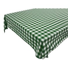 a green and white checkered table cloth