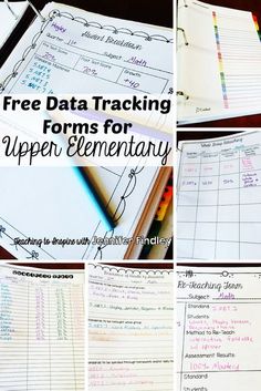 free data tracking forms for upper elementary students