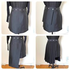 It Could Be Worn In Multiple Ways Because It Came With Different Detachable Panels: Pocket Panel, Midi Skirt Panel And Pleat Panel. You Can Play Around With Your Own Creativity. C00190 Asymmetrical Skort, Silk Wrap Skirt, Panel Skirt, Satin Mini Skirt, Chiffon Maxi Skirt, Ralph Lauren Skirts, Paneled Skirt, Formal Skirt, Knee Skirts