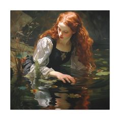 Ophelia in Contemplation Painting Oil Painting of Ophelia Just Before Her Tragedy on Square Canvas - Etsy Ophelia Painting Aesthetic, Ophelia Drawing, Ophelia Core, Ophelia Art, Ophelia Aesthetic, Hamlet Ophelia, Ophelia Hamlet, Ophelia Painting, Melancholic Beauty