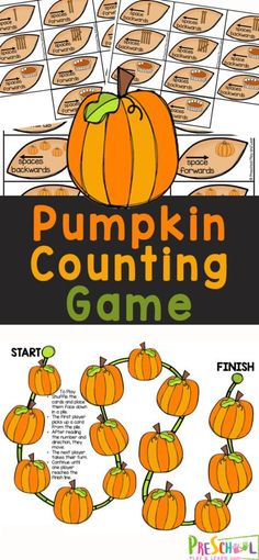 pumpkin counting game for kids to practice counting