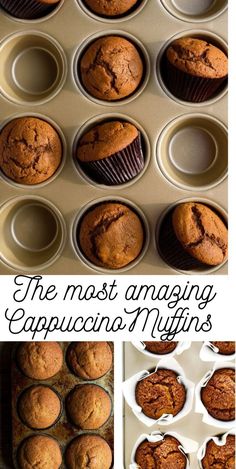 the most amazing cappuccino muffins recipe is in this collage