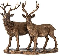 Reflections Bronzed Stag & Deer Figurine By Lesser & Pavey Deer Figurines, The Call Of The Wild, Heirloom Toys, Stag Deer, Deer Ornament, Call Of The Wild, Themed Decor, Christmas Display, Animal Figurines