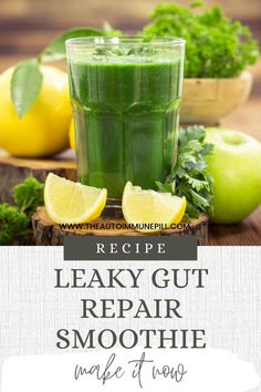 Leaky gut repair smoothie recipe Smoothies For Leaky Gut, Candida Diet Smoothie Recipes, Smoothies For Gut Healing, Gut Reset Smoothie, Healthy Gut Smoothies, Gut Healing Drink Recipes, Leaky Gut Smoothie Recipes, Candida Smoothie Recipes, Prebiotic Smoothies