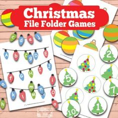 christmas file folder games with numbers and ornaments