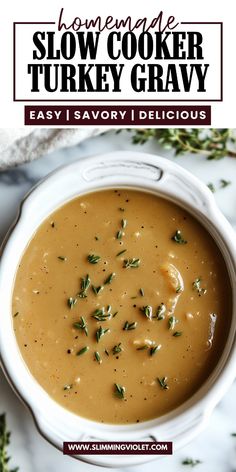 Worried about keeping gravy warm and rich for the feast? This slow cooker turkey gravy is silky, savory, and stays perfectly warm until dinner. Save this pin for a no-fuss gravy solution! Turkey Gravy Crockpot, Gravy For A Crowd Recipe, Crockpot Turkey Gravy, Crockpot Turkey And Gravy, Make Ahead Gravy Thanksgiving Ina Garten, Turkey And Gravy Crockpot, Crock Pot Gravy, Turkey Slow Cooker Recipes, Turkey In A Crockpot