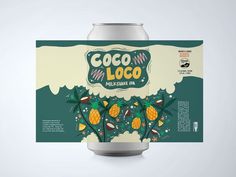 a can of coco loco with pineapples on it