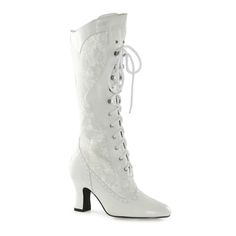 White Lace Victorian Vintage Wedding Bridal Costume Shoes Boots size 7 8 9 10 #EllieShoes #FashionMidCalf White Lace Boots, Country Shoes Boots, Cowgirl Boots Wedding, Womens White Boots, Steampunk Boots, Timeless Boots, Costume Boots, Victorian Boots, Bridal Boots