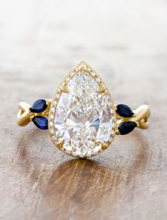 caption:shown with 4.2ct pear diamond Engagement Plan, Stone Shapes, Handcrafted Engagement Ring, Nature Inspired Engagement Ring, Ring Inspiration, Pear Cut Diamond, Pear Engagement Ring, Sapphire Engagement Ring Blue, Yellow Gold Setting