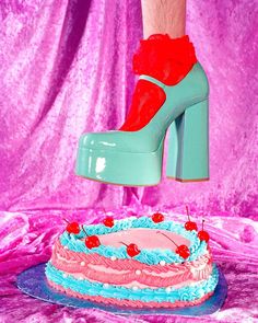 Parker Day on Instagram: “Let them eat cake 🎂 off of my @jeffreycampbell shoes 🥿👡 Delectable cake made by @angels.confections Fuzzy gams courtesy of…” Let Them Eat Cake Photoshoot, Gloves Photoshoot, Parker Day, Candy Photoshoot, Cake Clothes, Vivienne Westwood Fashion, Cake Photoshoot, Fashion Cake, Shoe Cake