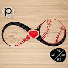 a wooden background with baseballs and hearts on the side, one is cut out to make