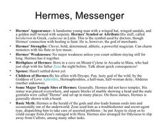 a page from the text book, hermes, messenger and other words