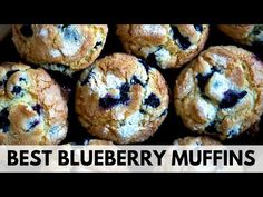 blueberry muffins with the words best blueberry muffins