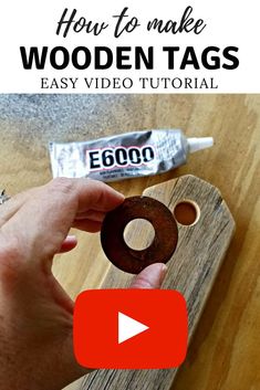 the video is showing how to make wooden tags for crafts and other things that are made with wood