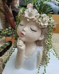 Amazon Photos, Head Planters, Sign In, Clay Art, Gardening Ideas, Flower Pots, Succulent, Cactus, Statue