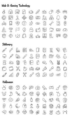 1100+ Flat Hand Drawn Icons - Icons Embroidery Icons, Embroidery Journal, Journal Key, Hand Drawn Doodles, Bullet Journal Key, Drawn Icons, Hand Drawn Icons, Zen Tangle, Doodle Ideas