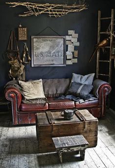 a living room filled with furniture and decor