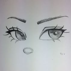 a drawing of a woman's eyes and eyebrows