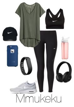 "Workout session" by mmukeku on Polyvore featuring NIKE, H&M, Fitbit, LifeProof, CamelBak, Beats by Dr. Dre and Nike Golf Workout Outfits Polyvore, Nike Workout Outfits, Nike Gym Outfit, Minimalist List, Home Gym On A Budget, Home Gym Essentials, Workout Clothes Nike