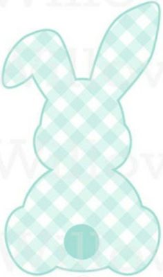 a blue and white bunny shaped object