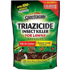 a bag of insecticide for lawns with the words, speciale trazicide insect killer for lawns